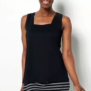 Isaac Mizrahi Black Sleeveless Top